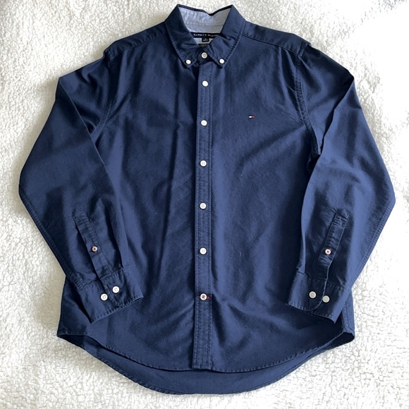 NWOT- Mens Tommy Hilfiger Long Sleeve Poplin Shirt - M - Picture 1 of 8